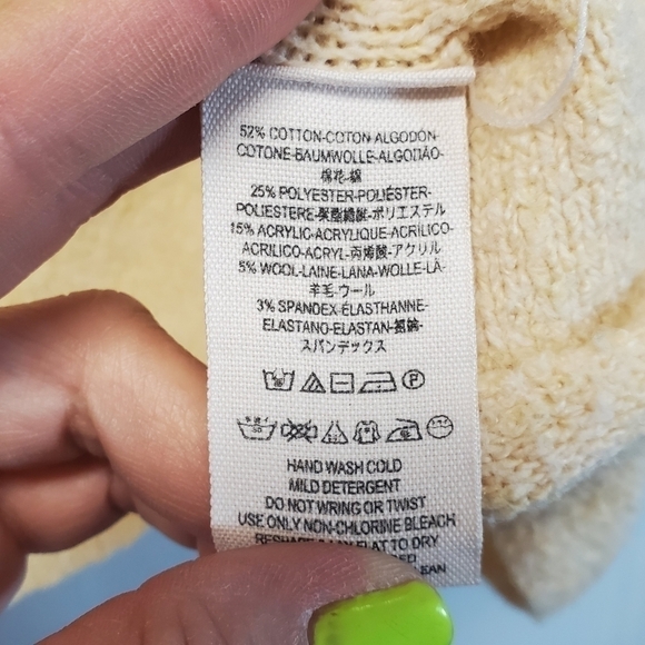 Free People Strawberry Fields Cream Cowl Neck Lagenlook Sweater - Picture 7 of 9